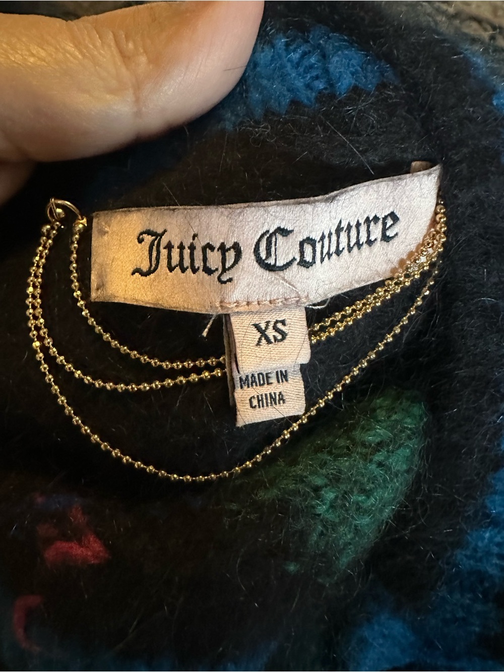 Juicy Couture Multicolor Argyle Crewneck Sweater — Green, Blue & Purple - Picture 11 of 13